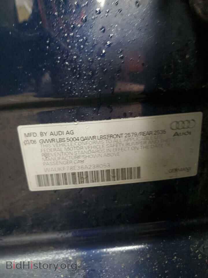 2006 AUDI A4 - VIN: WAUKF78E36A238053 - Фото 12