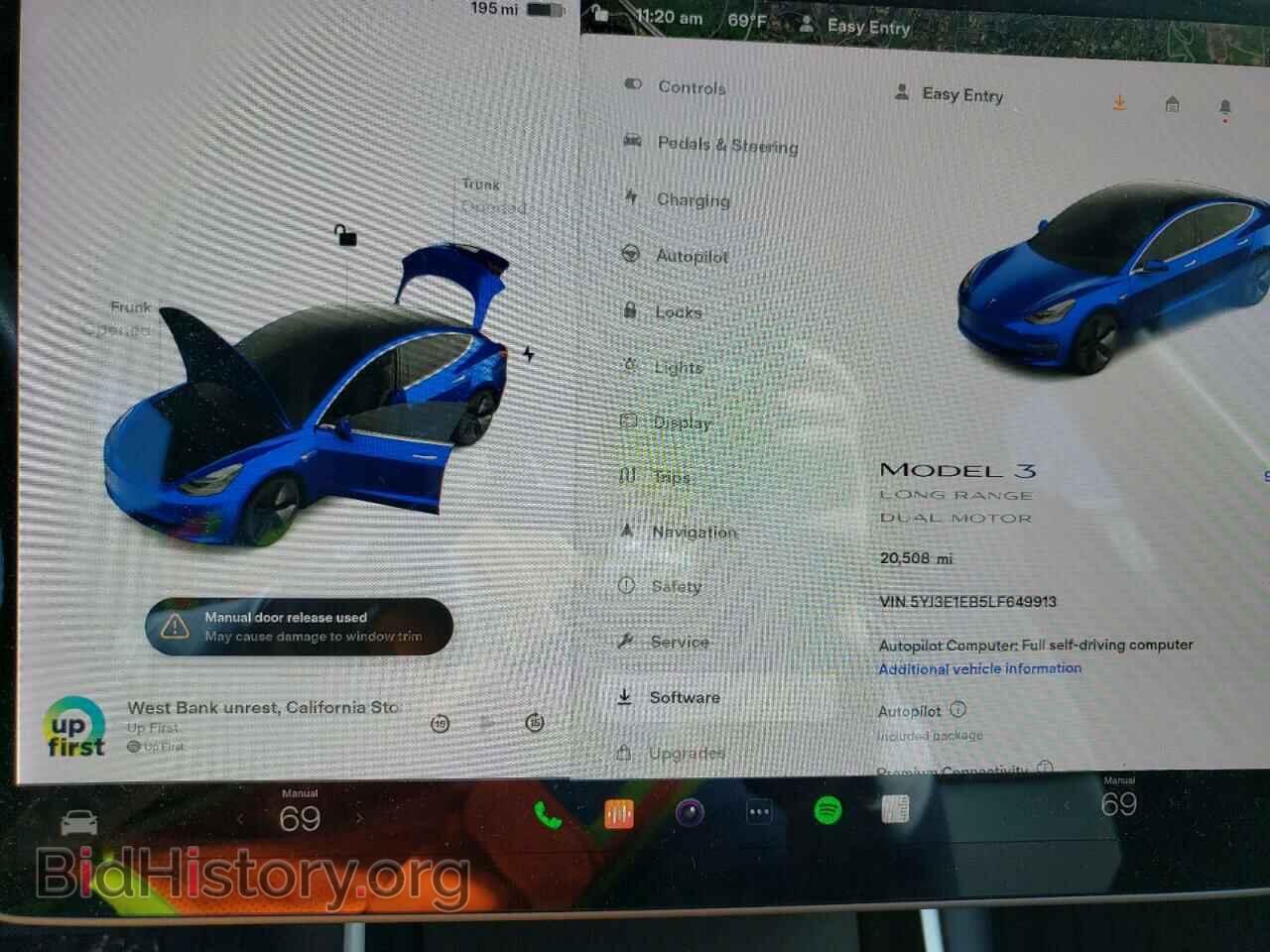 2020 TESLA MODEL 3 - VIN: 5YJ3E1EB5LF649913 - Фото 9