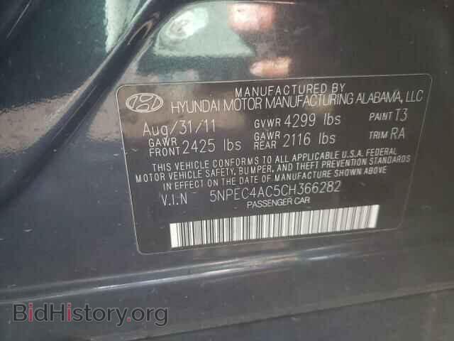2012 HYUNDAI SONATA - VIN: 5NPEC4AC5CH366282 - Фото 12