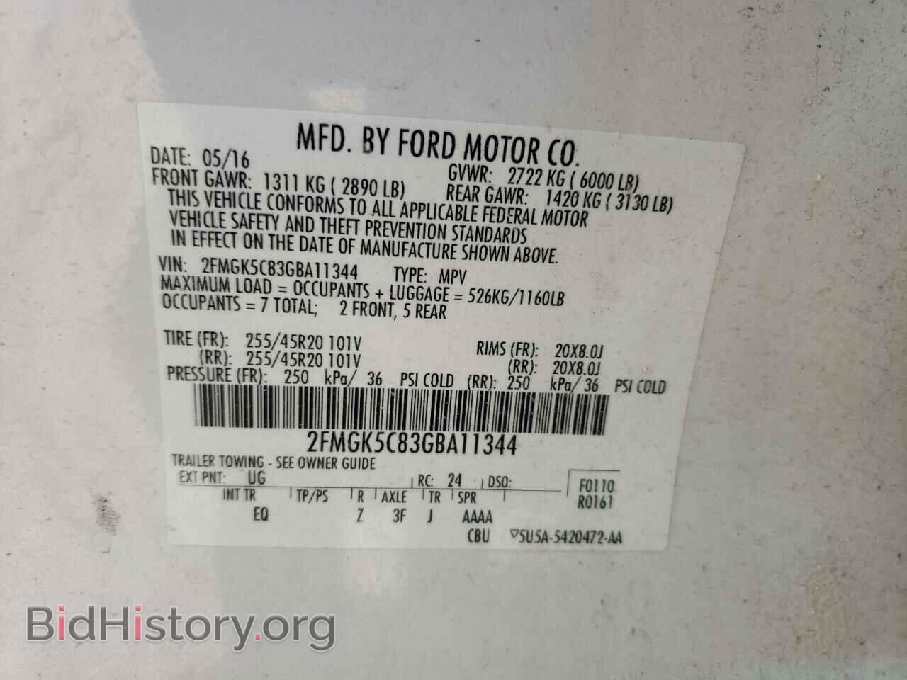 2016 FORD FLEX - VIN: 2FMGK5C83GBA11344 - Photo 10