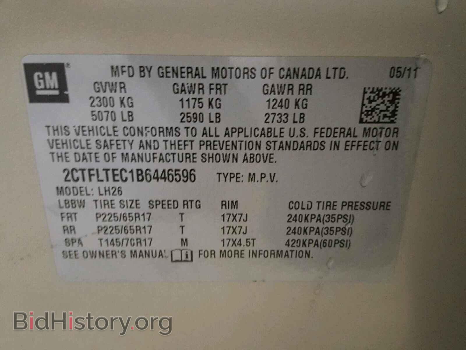 2011 GMC TERRAIN - VIN: 2CTFLTEC1B6446596 - Photo 10