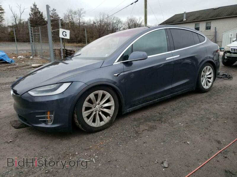 2020 Tesla MODEL X (VIN 5YJXCAE2XLF221617) — photo 1 of 12, Copart, damage: front end