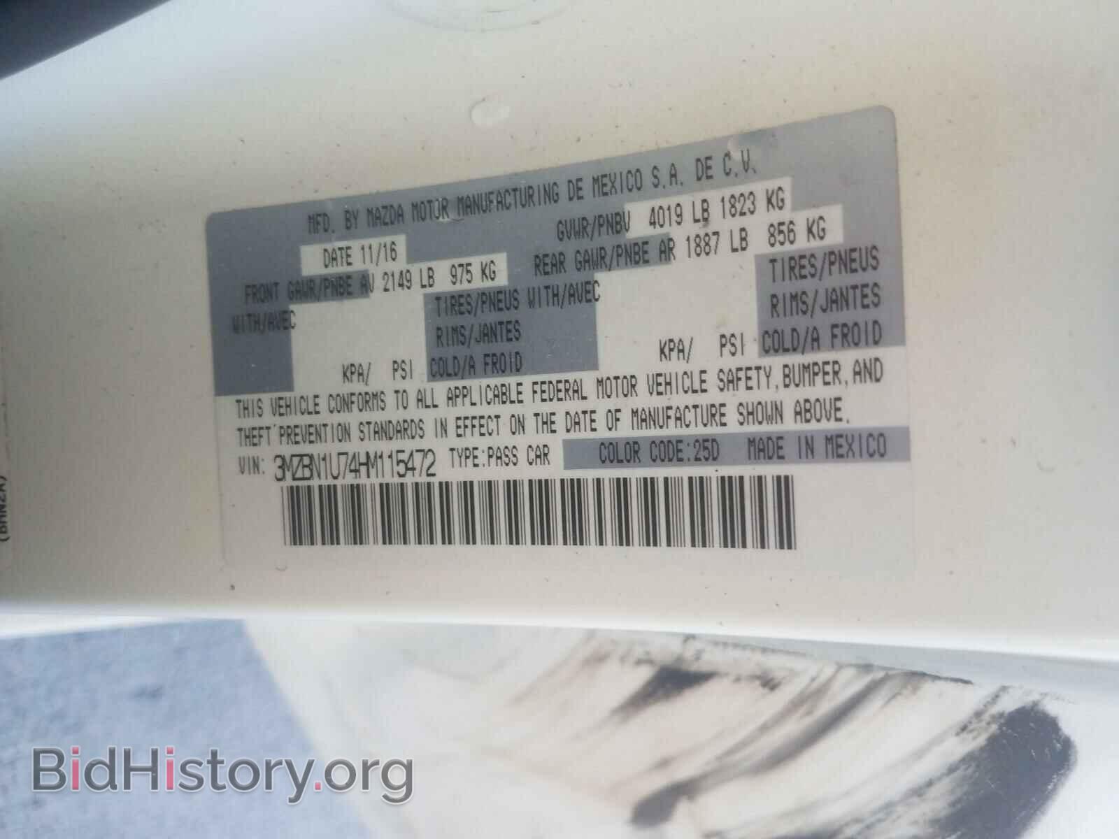 2017 MAZDA 3 - VIN: 3MZBN1U74HM115472 - Фото 10