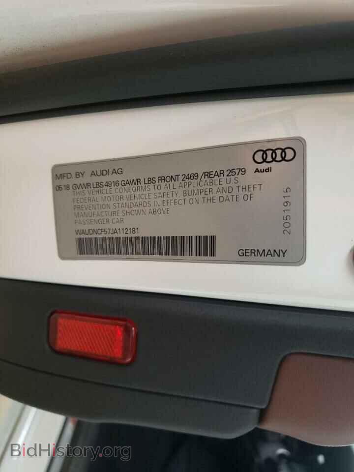 2018 AUDI A5 - VIN: WAUDNCF57JA112181 - Photo 10