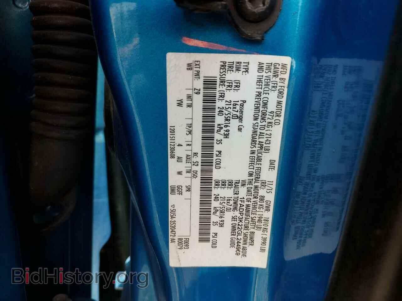 2016 FORD FOCUS - VIN: 1FADP3K22GL244969 - Фото 13