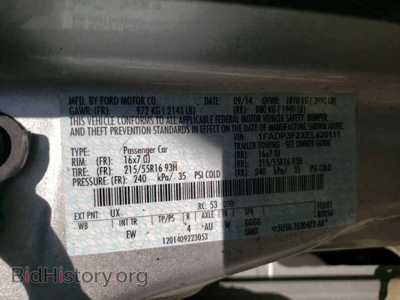 2014 FORD FOCUS - VIN: 1FADP3F2XEL420111 - Фото 10