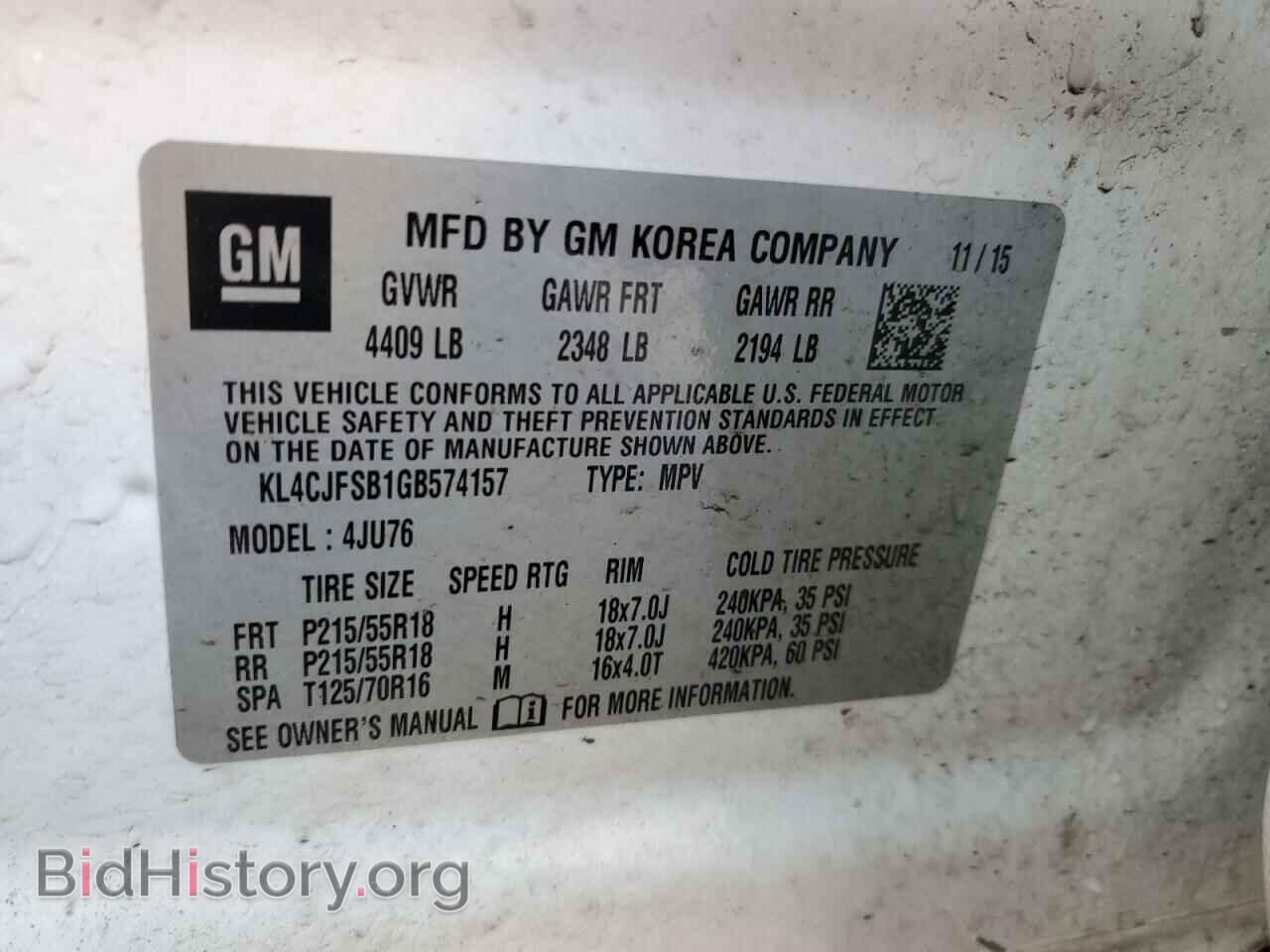 2016 BUICK ENCORE - VIN: KL4CJFSB1GB574157 - Фото 14