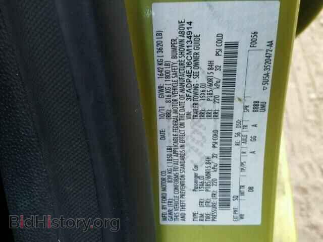 2012 FORD FIESTA - VIN: 3FADP4EJ6CM134914 - Фото 10