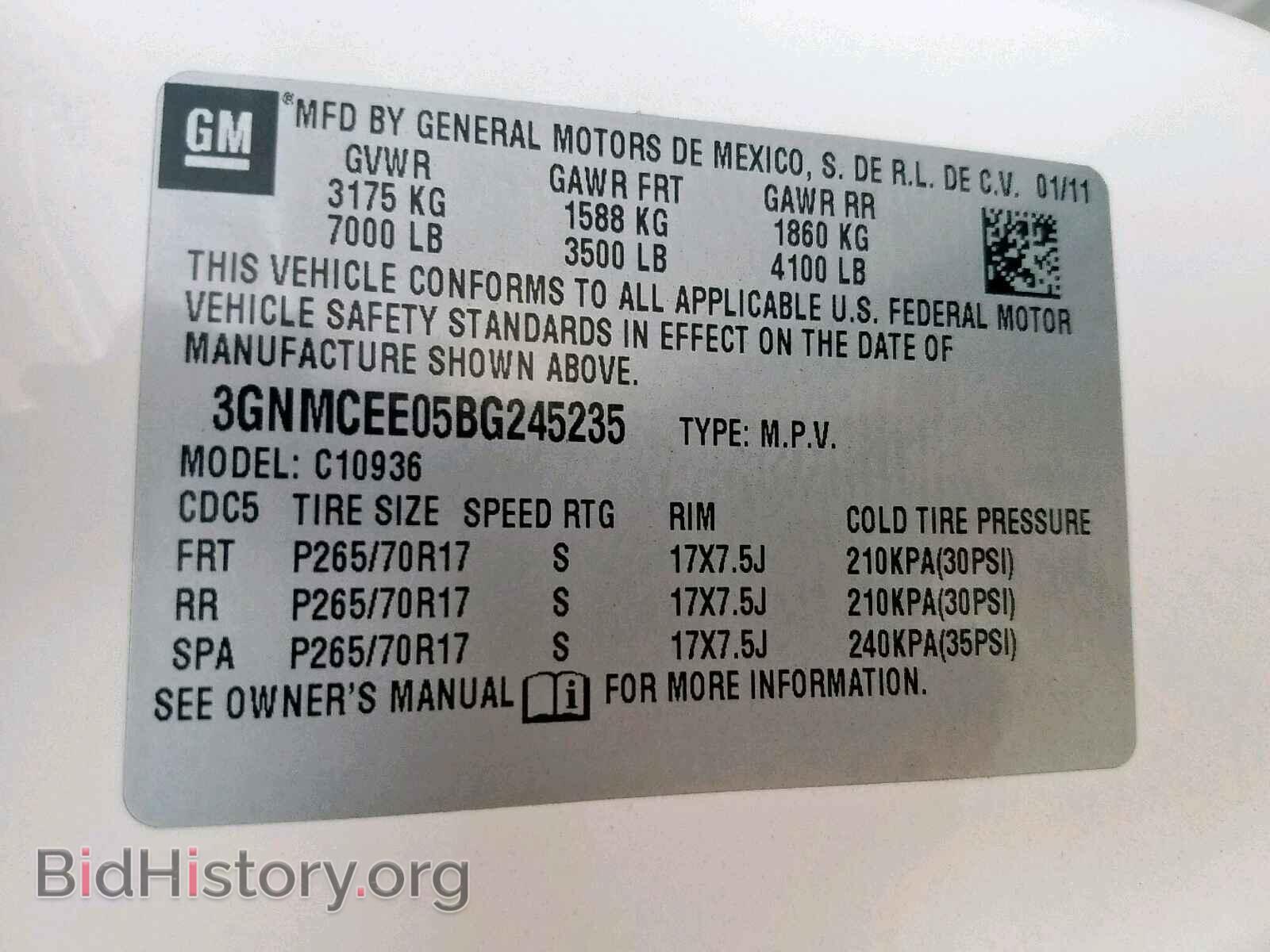 2011 CHEVROLET AVALANCHE - VIN: 3GNMCEE05BG245235 - Фото 10