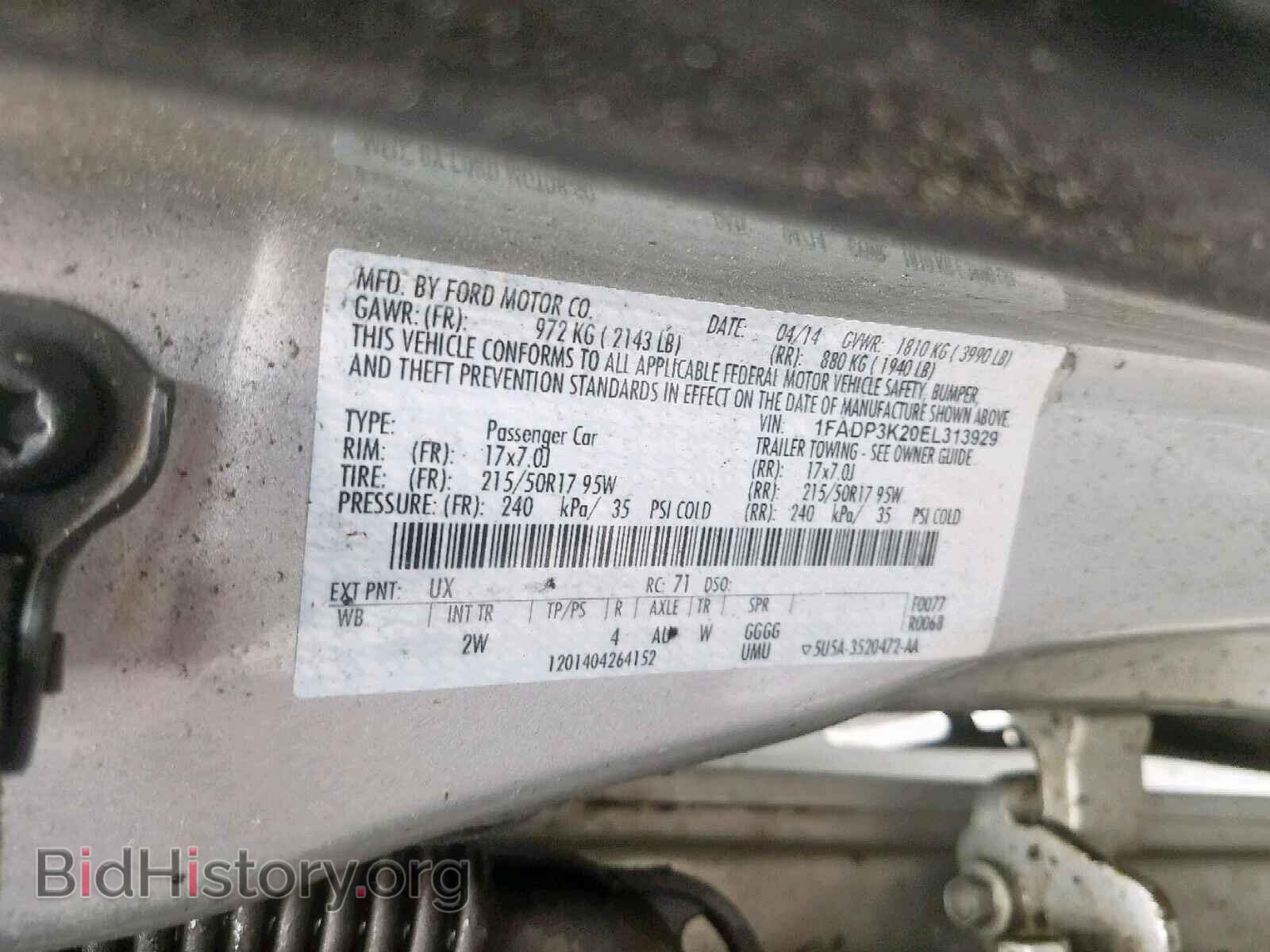 2014 FORD FOCUS SE - VIN: 1FADP3K20EL313929 - Фото 10