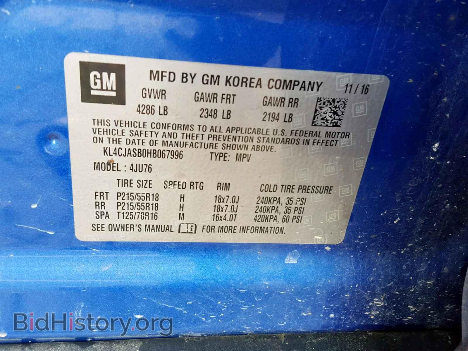 2017 BUICK ENCORE PRE - VIN: KL4CJASB0HB067996 - Фото 10