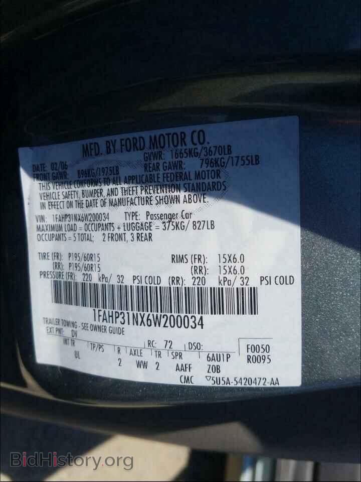 2006 FORD FOCUS - VIN: 1FAHP31NX6W200034 - Фото 10