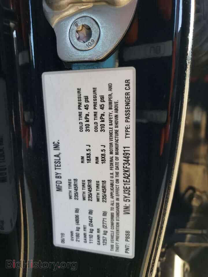 2019 TESLA MODEL 3 - VIN: 5YJ3E1EA2KF344911 - Photo 12