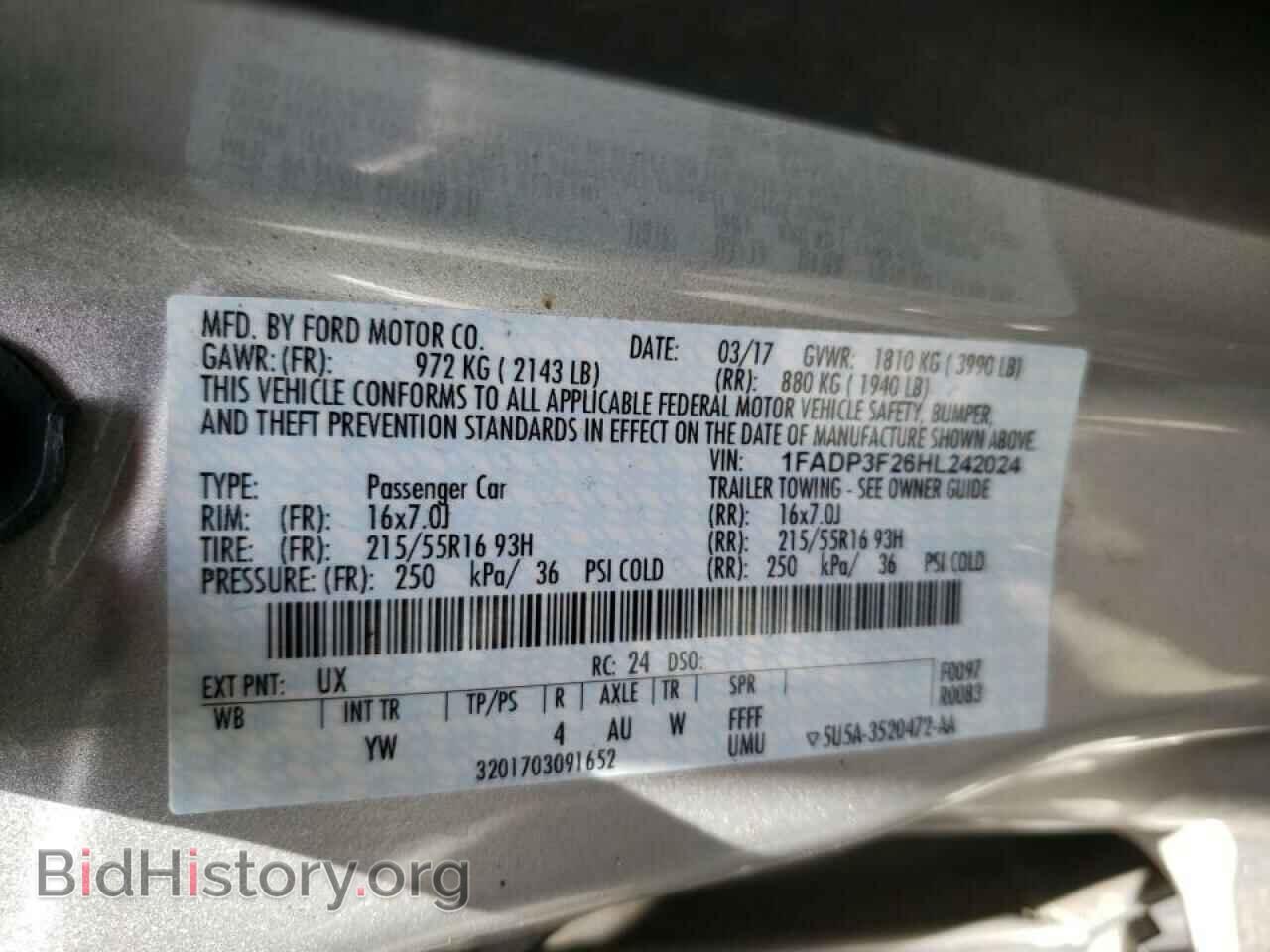 2017 FORD FOCUS - VIN: 1FADP3F26HL242024 - Фото 10