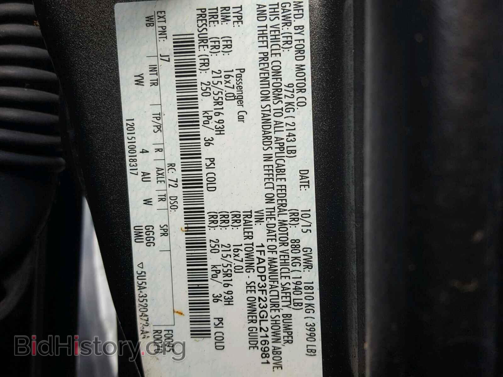 2016 FORD FOCUS - VIN: 1FADP3F23GL216981 - Photo 10