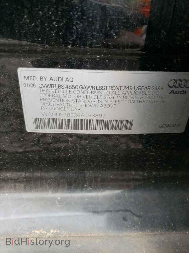 2006 AUDI A4 - VIN: WAUDF78E36A193897 - Фото 12