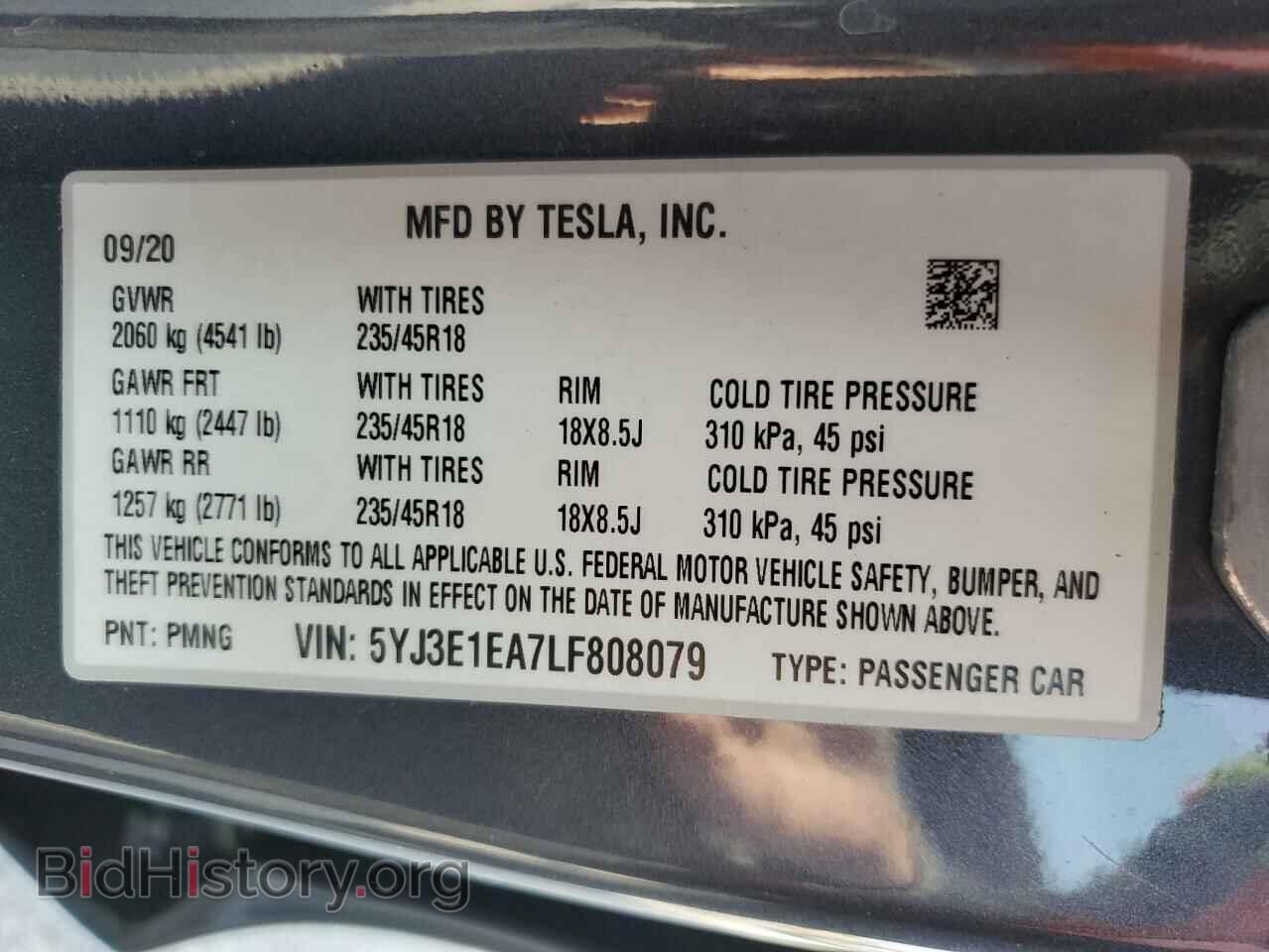 2020 TESLA MODEL 3 - VIN: 5YJ3E1EA7LF808079 - Фото 12