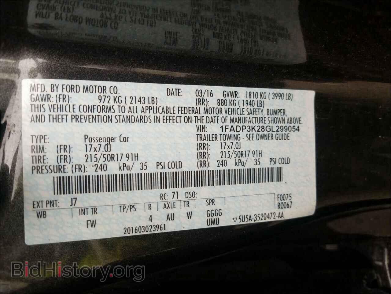 2016 FORD FOCUS - VIN: 1FADP3K28GL299054 - Фото 10