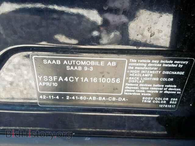 2010 SAAB 9 3 - VIN: YS3FA4CY1A1610056 - Фото 10