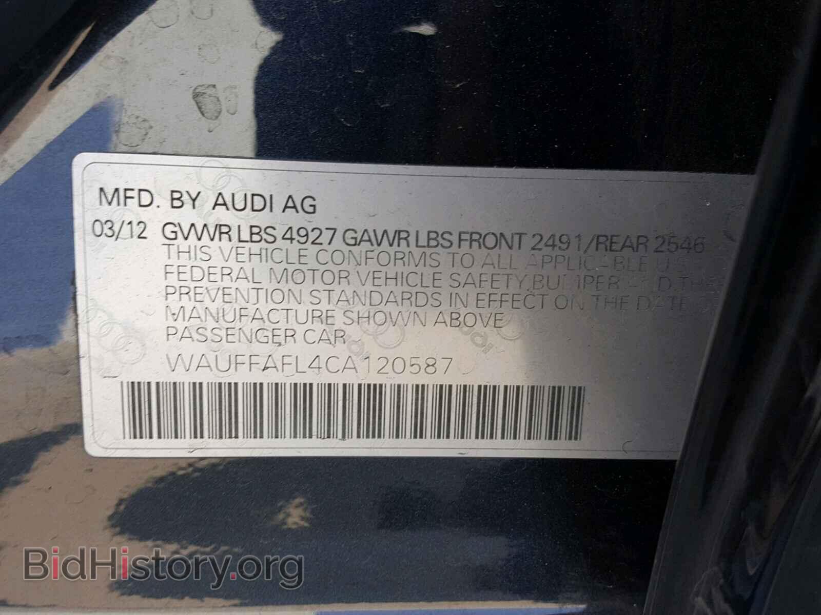 2012 AUDI A4 - VIN: WAUFFAFL4CA120587 - Photo 10