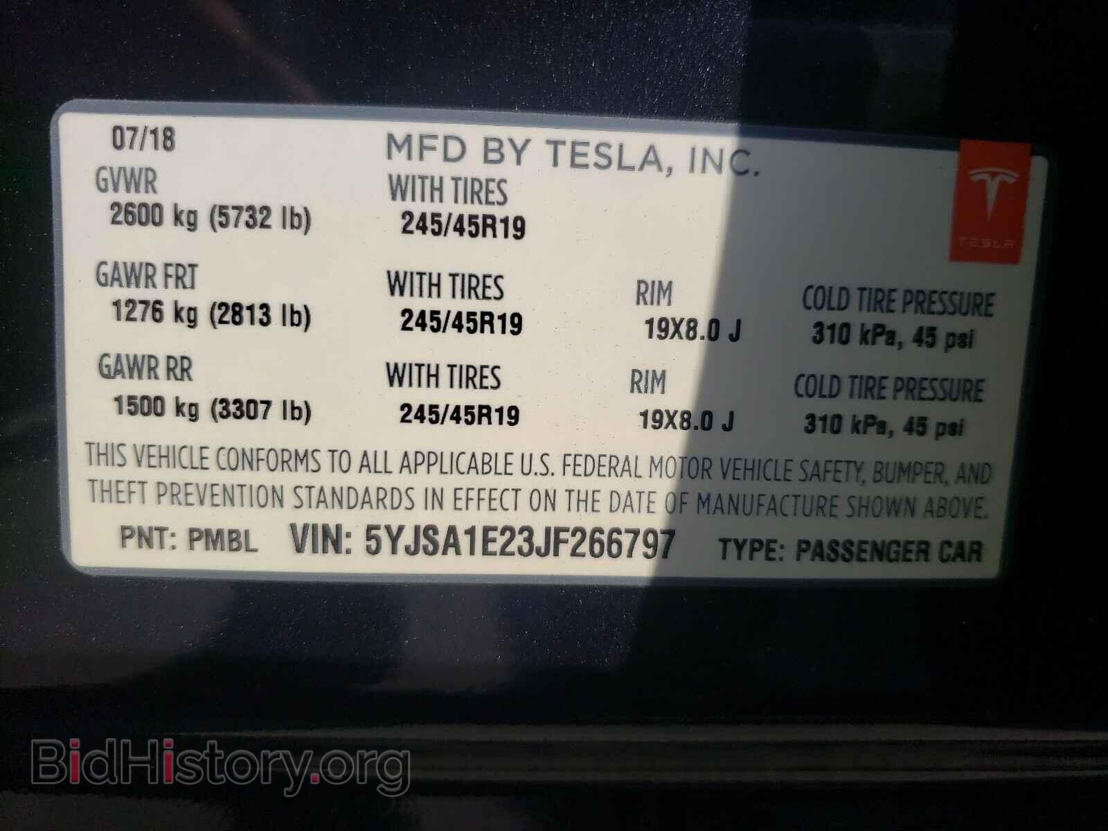 2018 TESLA MODEL S - VIN: 5YJSA1E23JF266797 - Photo 10