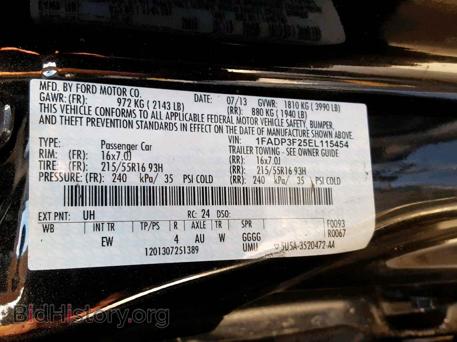 2014 FORD FOCUS SE - VIN: 1FADP3F25EL115454 - Фото 10