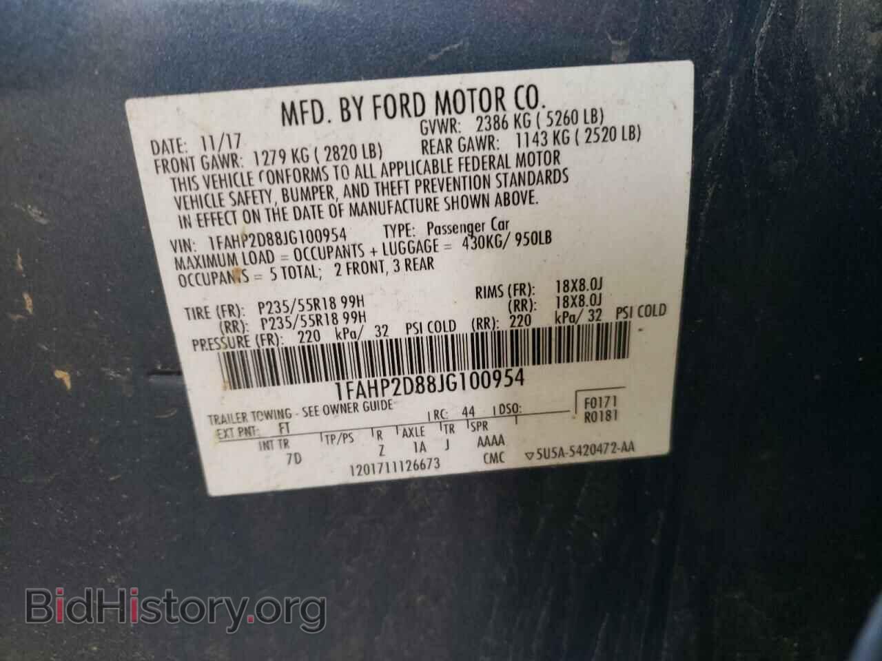 2018 FORD TAURUS - VIN: 1FAHP2D88JG100954 - Photo 10