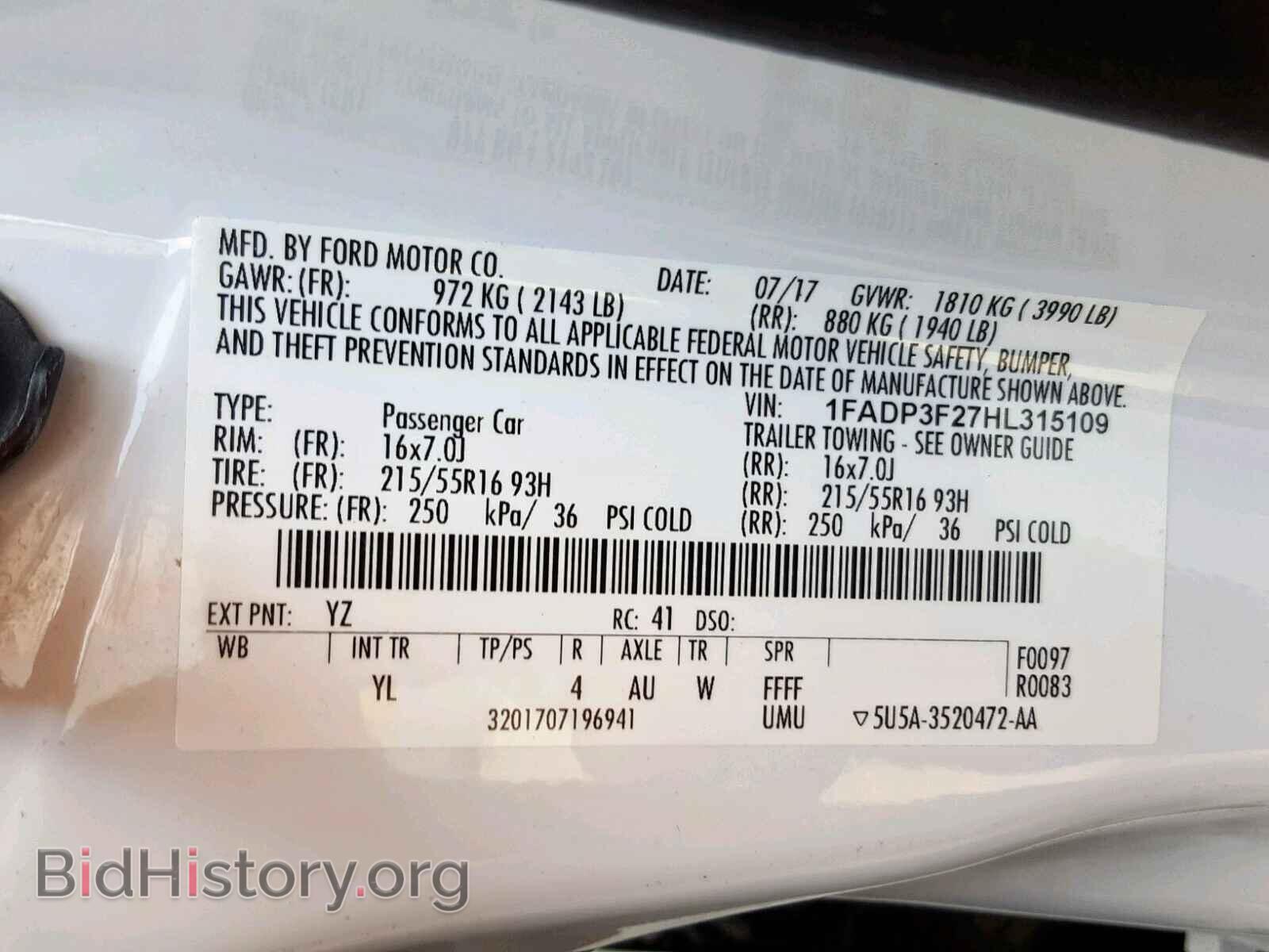 2017 FORD FOCUS SE - VIN: 1FADP3F27HL315109 - Фото 10