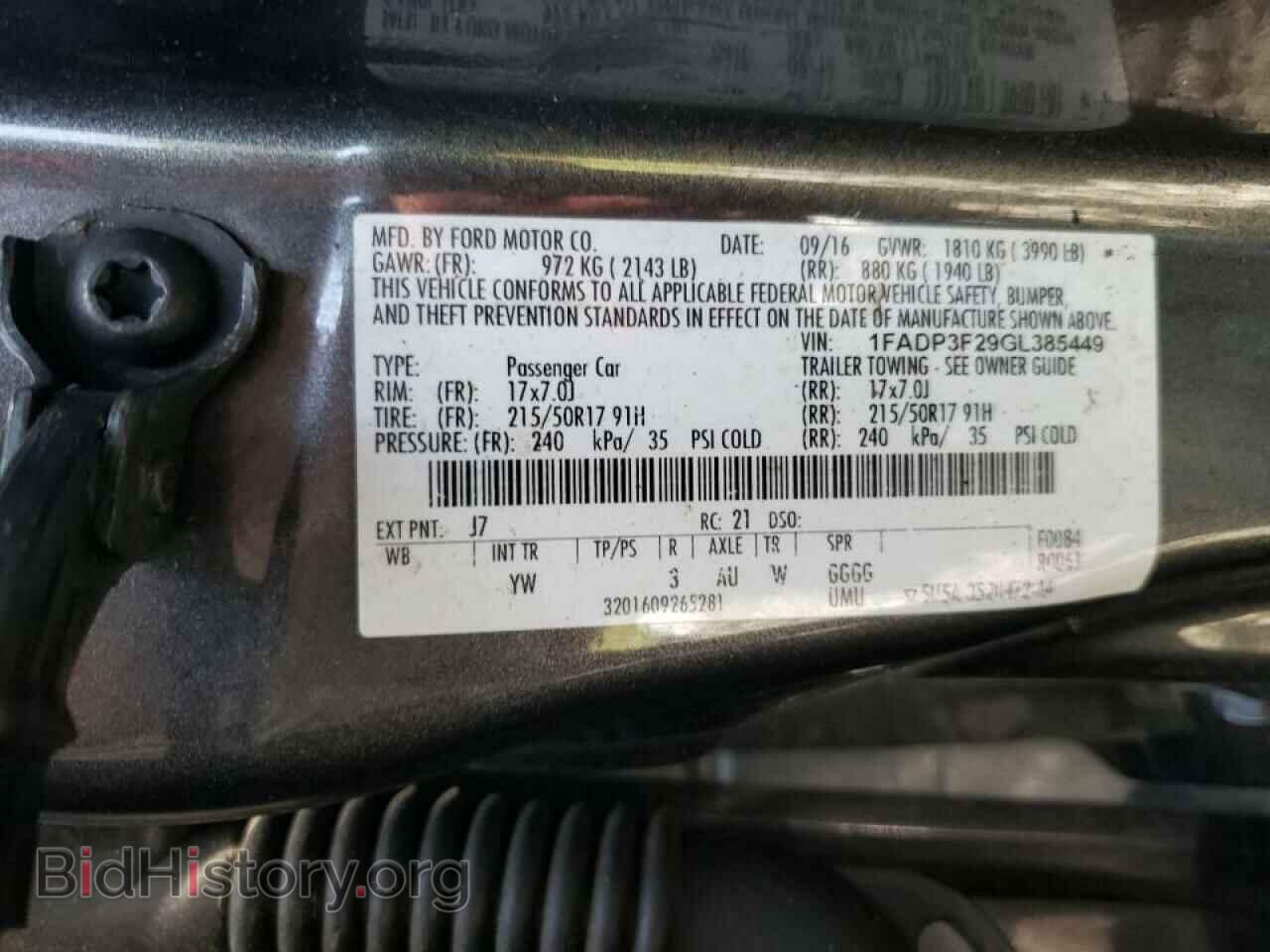2016 FORD FOCUS - VIN: 1FADP3F29GL385449 - Фото 10