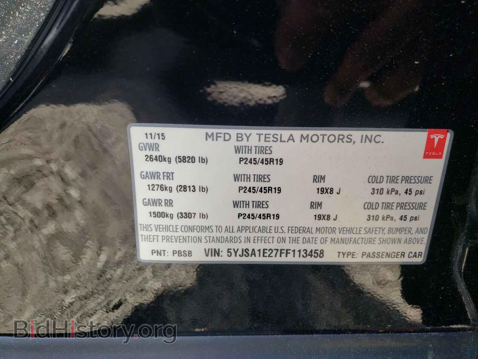 2015 TESLA MODEL S - VIN: 5YJSA1E27FF113458 - Photo 10