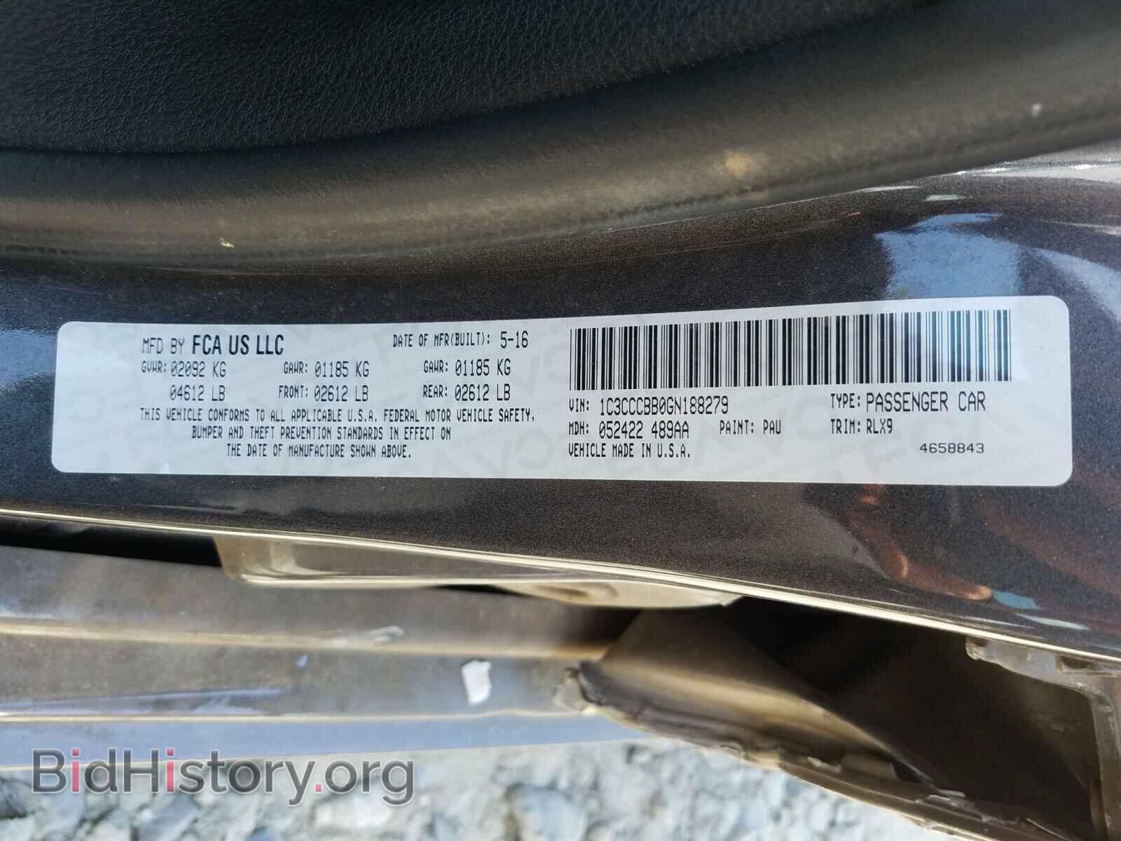 2016 CHRYSLER 200 - VIN: 1C3CCCBB0GN188279 - Photo 10