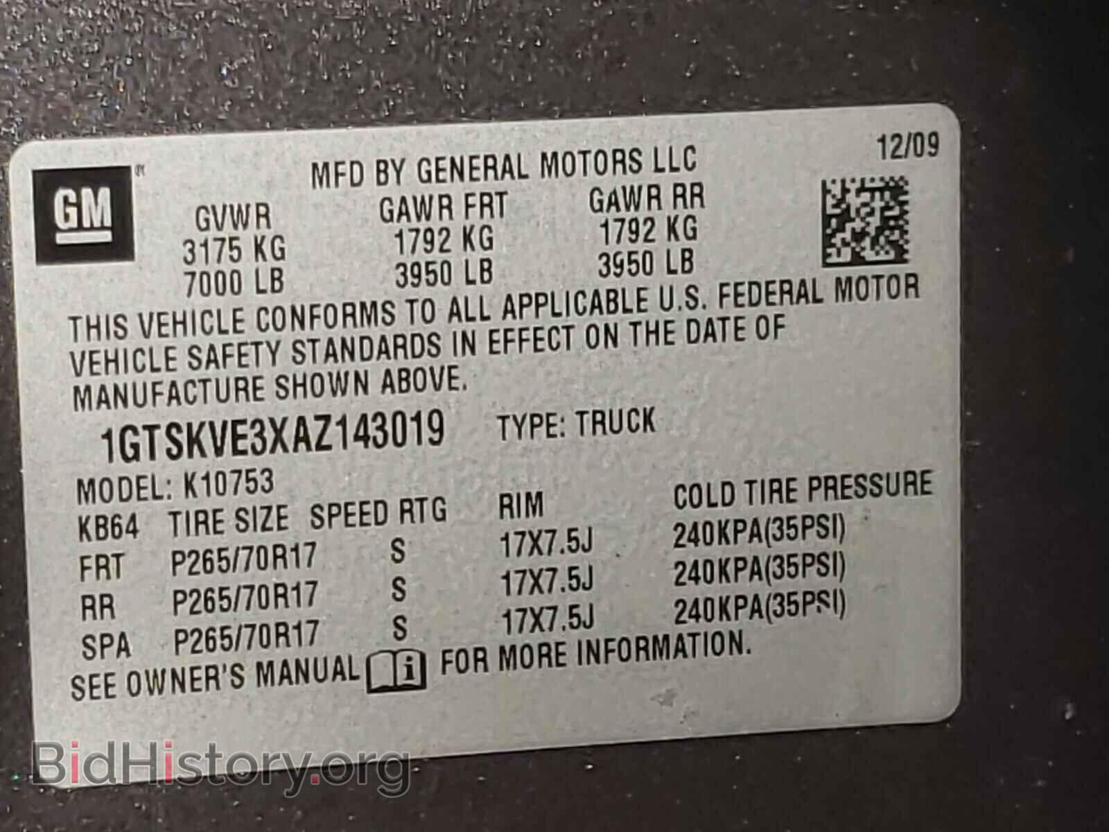 2010 GMC SIERRA - VIN: 1GTSKVE3XAZ143019 - Фото 10