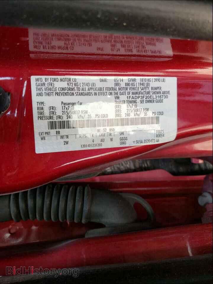 2014 FORD FOCUS - VIN: 1FADP3F20EL316730 - Фото 10