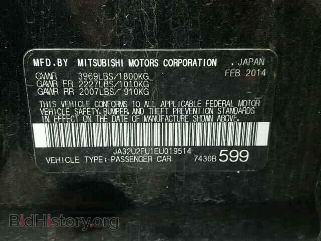 2014 MITSUBISHI LANCER - VIN: JA32U2FU1EU019514 - Фото 10