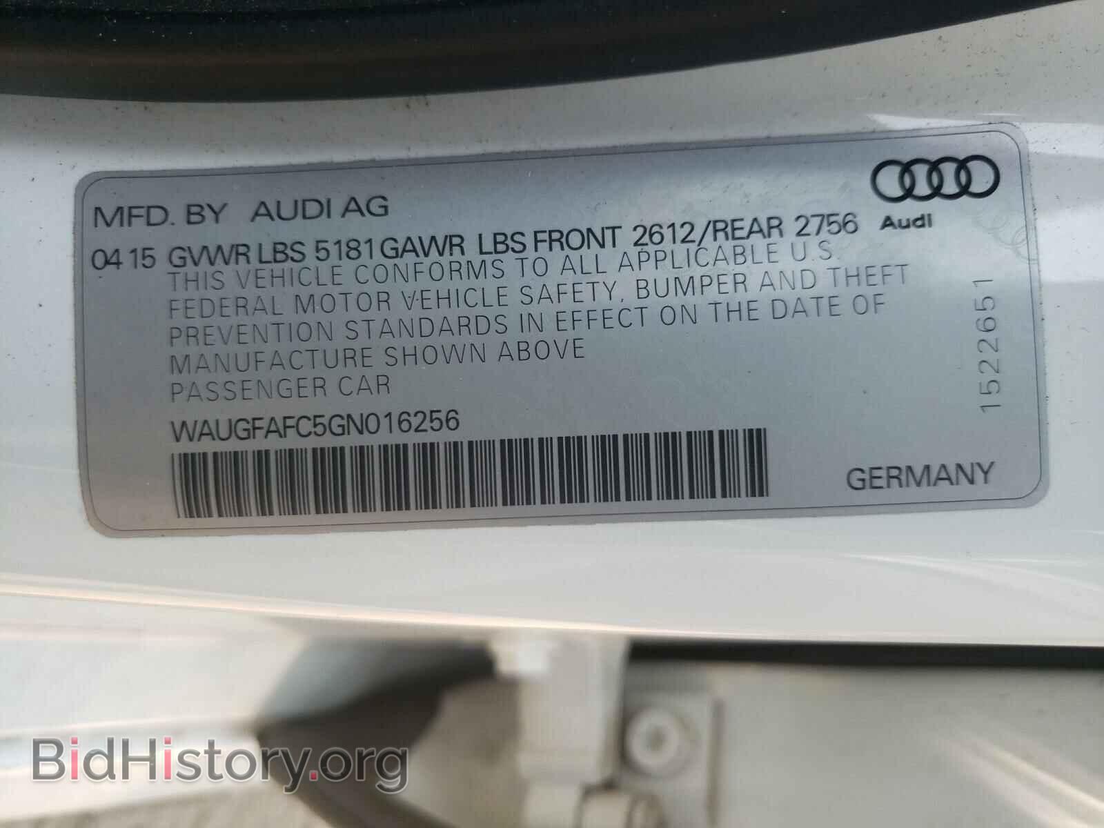 2016 AUDI A6 - VIN: WAUGFAFC5GN016256 - Фото 10