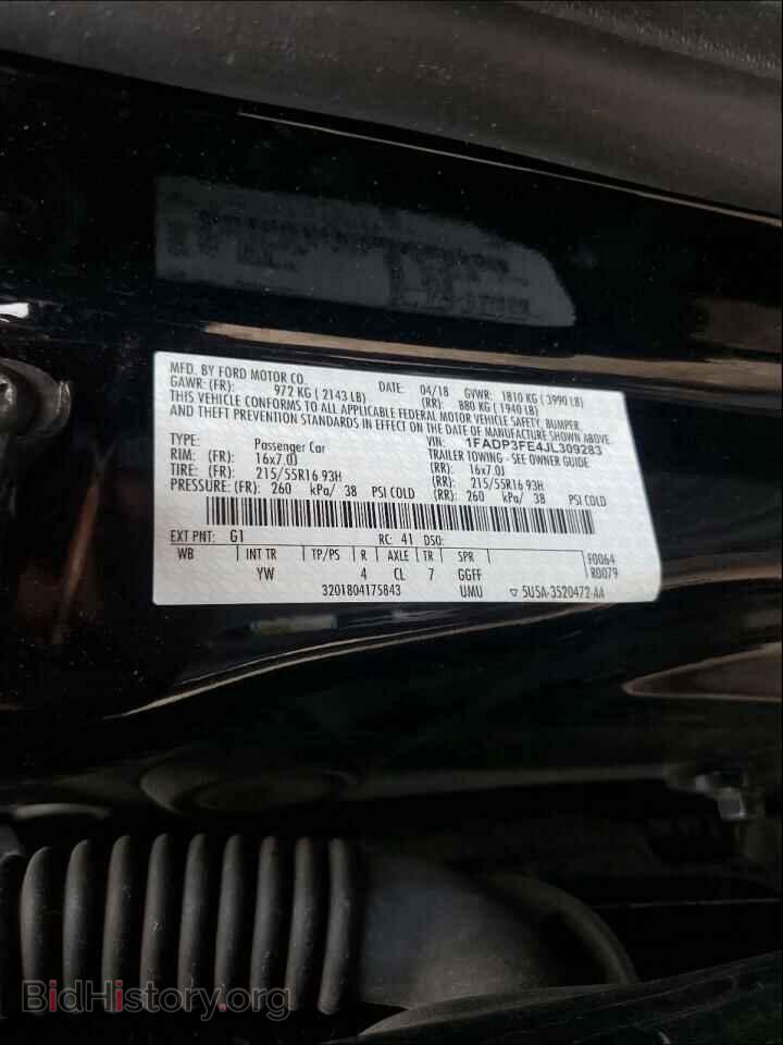 2018 FORD FOCUS - VIN: 1FADP3FE4JL309283 - Photo 10
