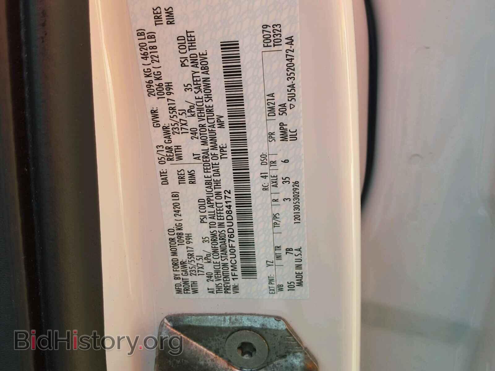 2013 FORD ESCAPE - VIN: 1FMCU0F76DUD84172 - Фото 10