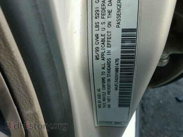 2000 AUDI A8 - VIN: WAUFL54D9YN001476 - Фото 10