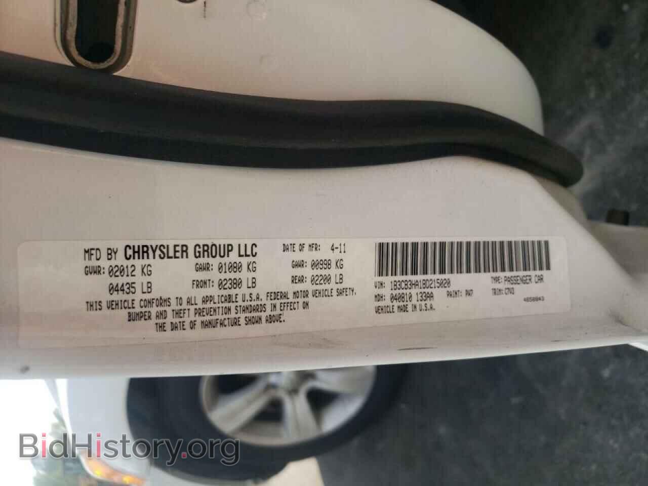 2011 DODGE CALIBER - VIN: 1B3CB3HA1BD215020 - Photo 10