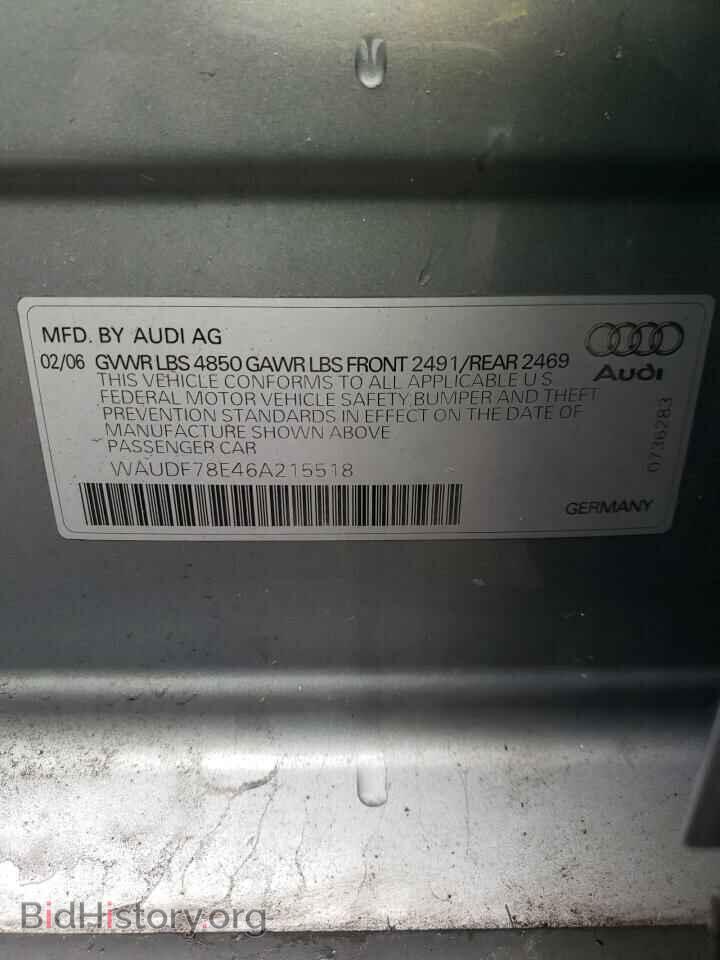 2006 AUDI A4 - VIN: WAUDF78E46A215518 - Фото 12