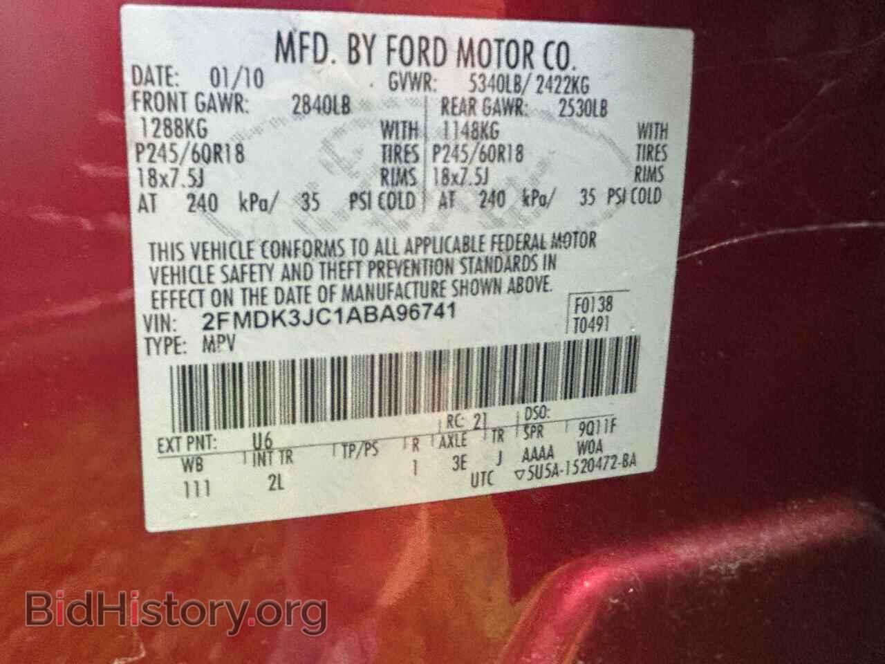2010 FORD EDGE - VIN: 2FMDK3JC1ABA96741 - Photo 10