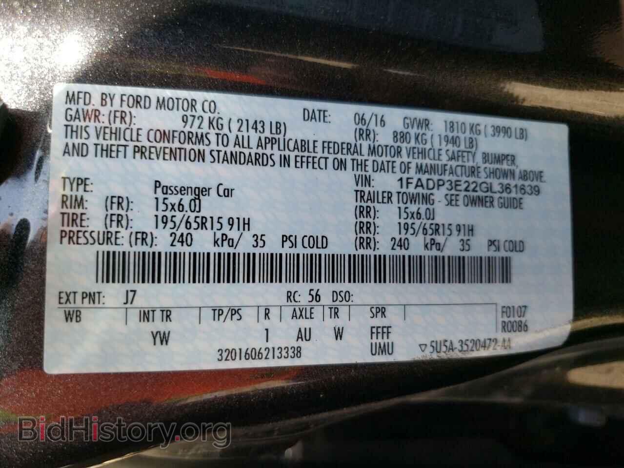 2016 FORD FOCUS - VIN: 1FADP3E22GL361639 - Фото 10