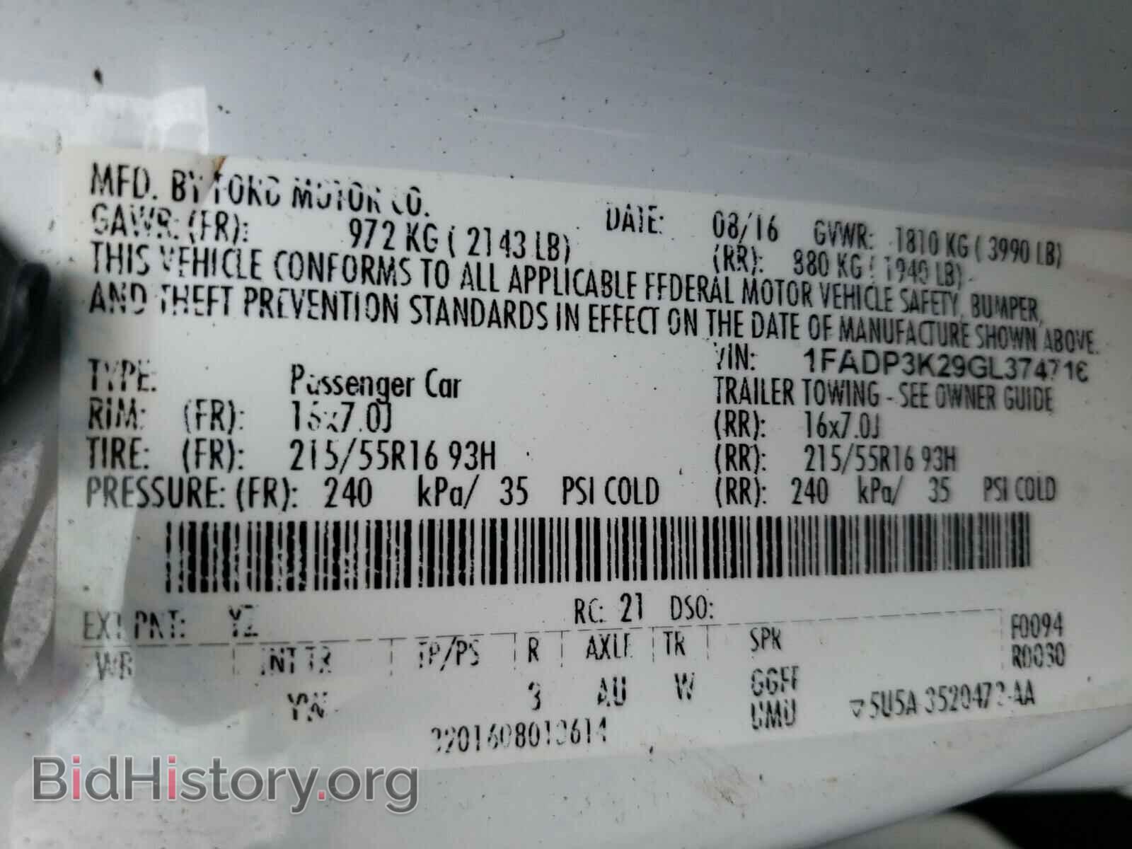 2016 FORD FOCUS - VIN: 1FADP3K29GL374716 - Фото 10