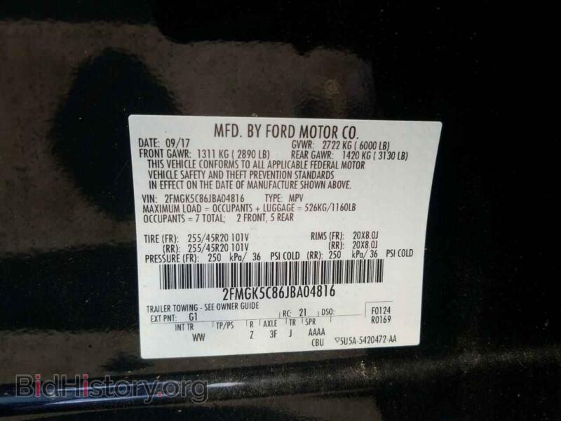 2018 Ford FLEX (VIN 2FMGK5C86JBA04816) — photo 10 of 10
