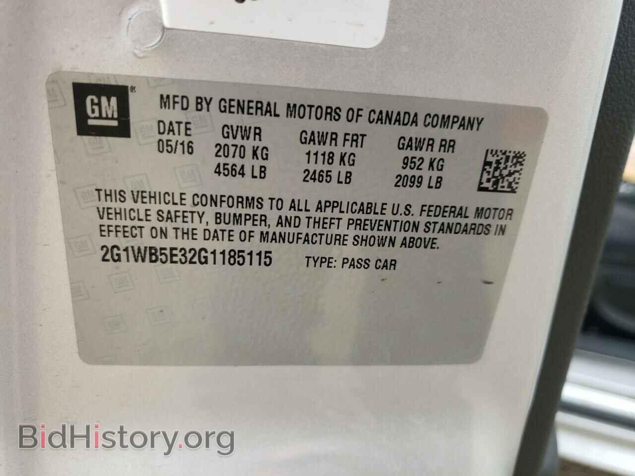 2016 CHEVROLET IMPALA - VIN: 2G1WB5E32G1185115 - Фото 10