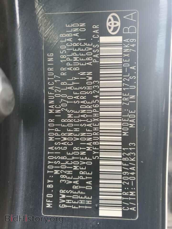 2017 TOYOTA COROLLA - VIN: 5YFBURHEXHP654233 - Фото 12