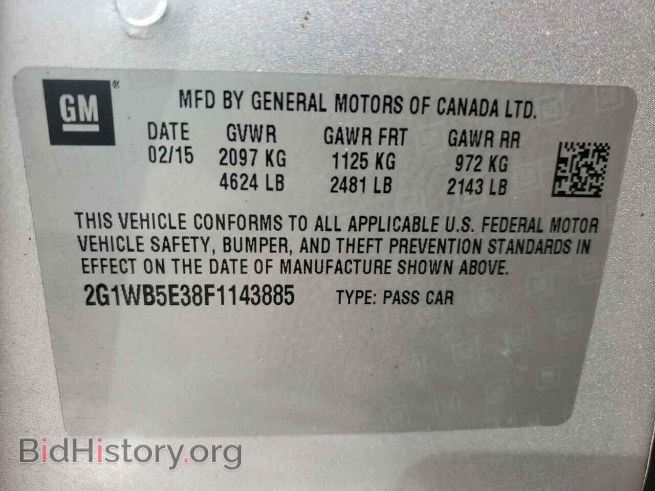 2015 CHEVROLET IMPALA - VIN: 2G1WB5E38F1143885 - Фото 10