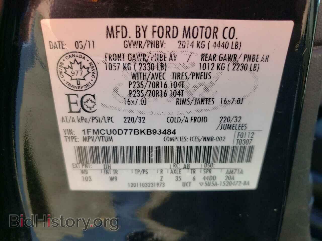 2011 FORD ESCAPE - VIN: 1FMCU0D77BKB93484 - Фото 10