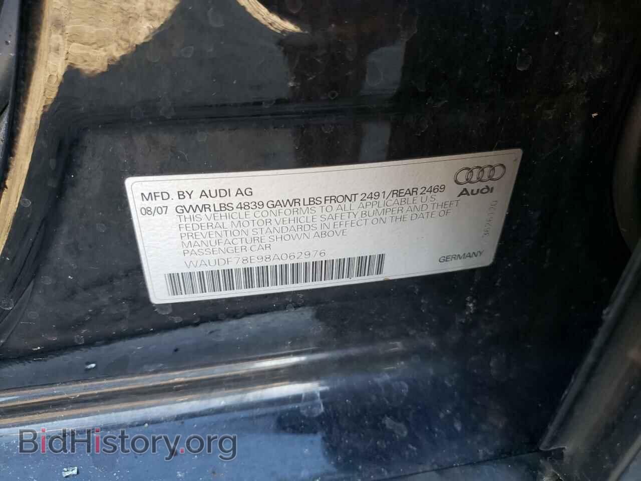 2008 AUDI A4 - VIN: WAUDF78E98A062976 - Фото 13