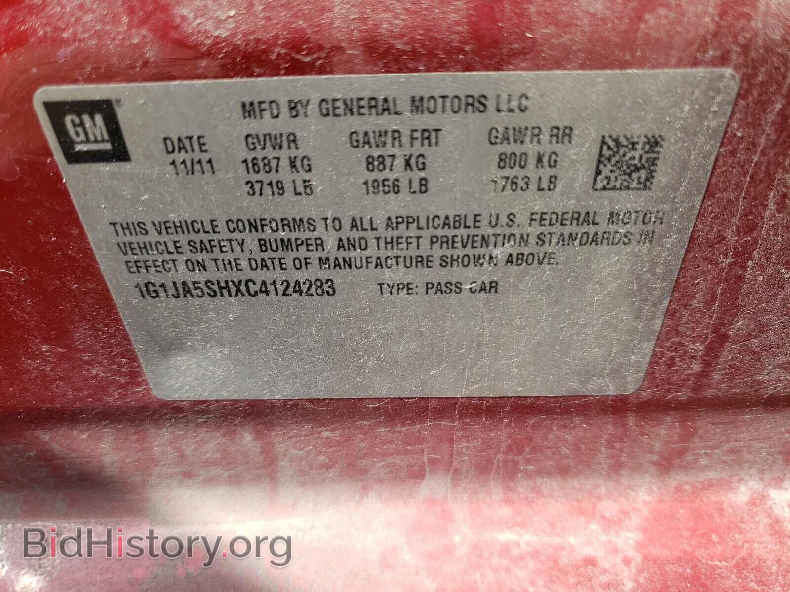 2012 CHEVROLET SONIC - VIN: 1G1JA5SHXC4124283 - Фото 10